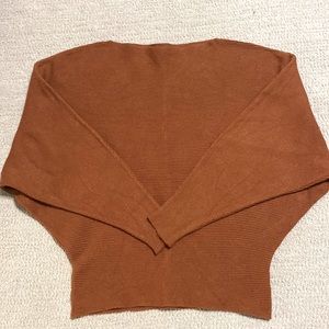 Ribbed batwing sweater